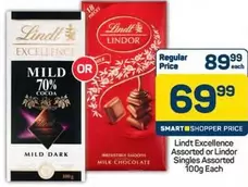 Lindt - Excellence Assorted or Lindor Singles Assorted