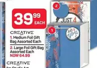 Creative - Foil Gift Bag Assorted