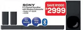 Sony - 5.1 Channel Soundbar with Wireless Subwoofer