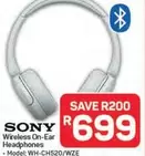 Sony - Wireless On-Ear Headphones WH-CH520/WZE