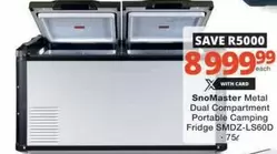 Snomaster - SnoMaster Metal Dual Compartment Portable Camping Fridge SMDZ-LS60D
