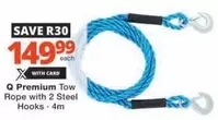 Premium Tow Rope with 2 Steel Hooks