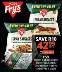 Fry's - Plant-Based Braai/Spicy Sausages/Vegetarian Polony Meat Free
