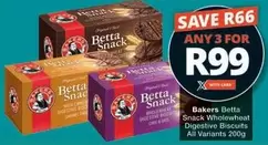 Bakers - Betta Snack Digestive Biscuits