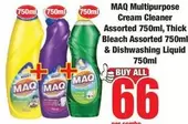 MAQ - Multipurpose Cream Cleaner, Thick Bleach & Dishwashing Liquid