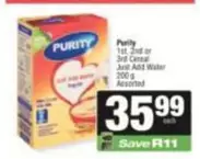 Purity - 1st, 2nd or 3rd Cereal