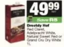 Drostdy Hof - Red Claret, Adelpracht White, Natural Sweet Red or Grand Cru Dry White