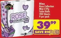 Dinu - Rose Collection Mini 2-Ply Toilet Rolls