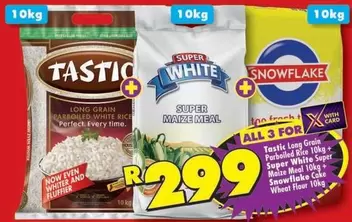 Tastic - Long Grain Parboiled White Rice, Super Maize Meal, Wheat Flour