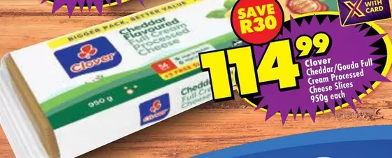 Clover - Cheddar/Gouda Full Cream Processed Cheese Slices
