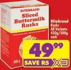 Ritebrand - Sliced Buttermilk Rusks
