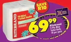 Ritebrand - 2-Ply Mini Toilet Rolls