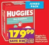 Huggies - Dry Comfort Jumbo Pack Disposable Nappies