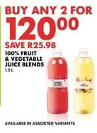 100% FRUIT & VEGETABLE JUICE BLENDS