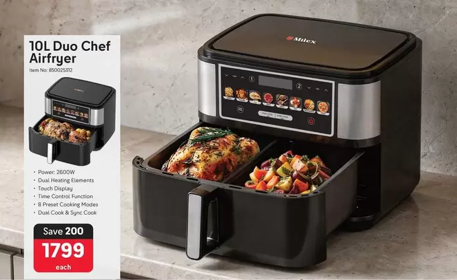 Chef - 10L Duo Airfryer