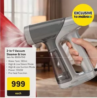 2-in-1 Vacuum Steamer & Iron Item No: 8500047243