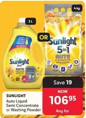 Sunlight - Auto Liquid Semi Concentrate or Washing Powder