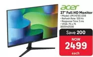 Acer - 27" Full HD Monitor UM.HE1EE.G08