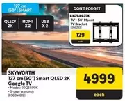 Skyworth - 127 cm (50") Smart QLED 2K Google TV