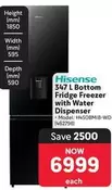 Hisense - 347 L Bottom Fridge Freezer with Water Dispenser - Model: H4508MIB-WD (462798)