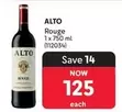 Alto - ALTO Rouge 1 x 750 ml (112034)