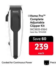 Wahl - Home Pro Complete Adjustable Clipper Kit (WC9633-616H)