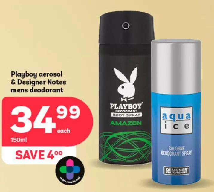 Playboy - aerosol & Designer Notes mens deodorant