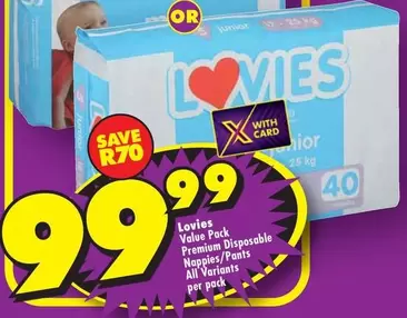 Lovies - Value Pack Premium Disposable Nappies/Pants