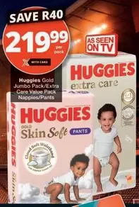 Huggies - Gold Jumbo Pack/Extra Care Value Pack Nappies/Pants