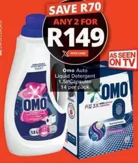 Omo - Auto Liquid Detergent 1,5l/Capsules 14 per pack