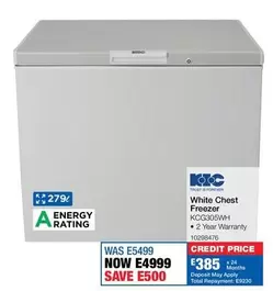 KIC - White Chest Freezer KCG305WH