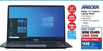 Mecer - Mylife 14" Celeron Laptop Black