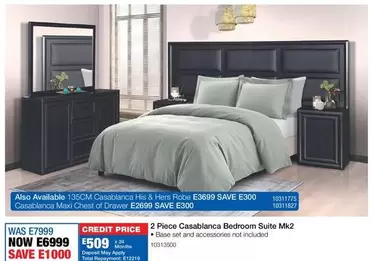 Total - 2 Piece Casablanca Bedroom Suite Mk2