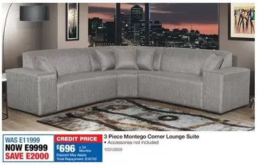 Total - 3 Piece Montego Corner Lounge Suite