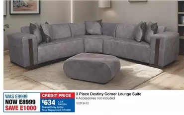 Total - 3 Piece Destiny Corner Lounge Suite
