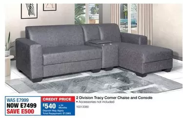 Total - 2 Division Tracy Corner Chaise and Console