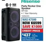 Hisense - Party Rocker One Speaker HP100