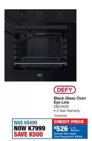 Defy - Black Glass Oven Eye Line DBO483E