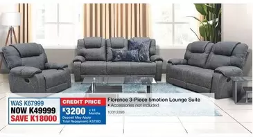Total - Florence 3-Piece Smotion Lounge Suite