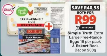 Sol - Extra Large Free-Range Eggs 18 per pack & Back Bacon 200g