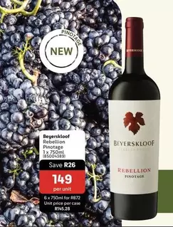 Beyerskloof - Rebellion Pinotage 1 x 750ml