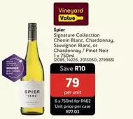 Spier - Signature Collection Chenin Blanc, Chardonnay, Sauvignon Blanc, or Chardonnay / Pinot Noir 1 x 750ml (2085, 14226, 2013050, 279983)