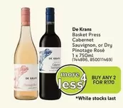 Basket Press Cabernet Sauvignon, or Dry Pinotage Rosé