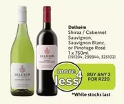 Delheim - Shiraz / Cabernet Sauvignon, Sauvignon Blanc, or Pinotage Rosé (191204, 299944, 323102)