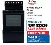 Univa - 4-Plate Electric Stove U116B1
