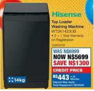 Hisense - Top Loader Washing Machine WT3K1423UB