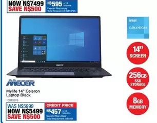 Mecer - MyLife 14" Celeron Laptop Black