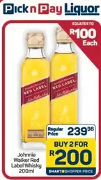 Pick n Pay - Walker Red Label Whisky 200ml