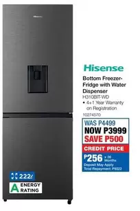 Hisense - Bottom Freezer-Fridge with Water Dispenser H310BIT-WD