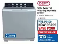 Defy - Grey Twin-Tub Washing Machine DTT151